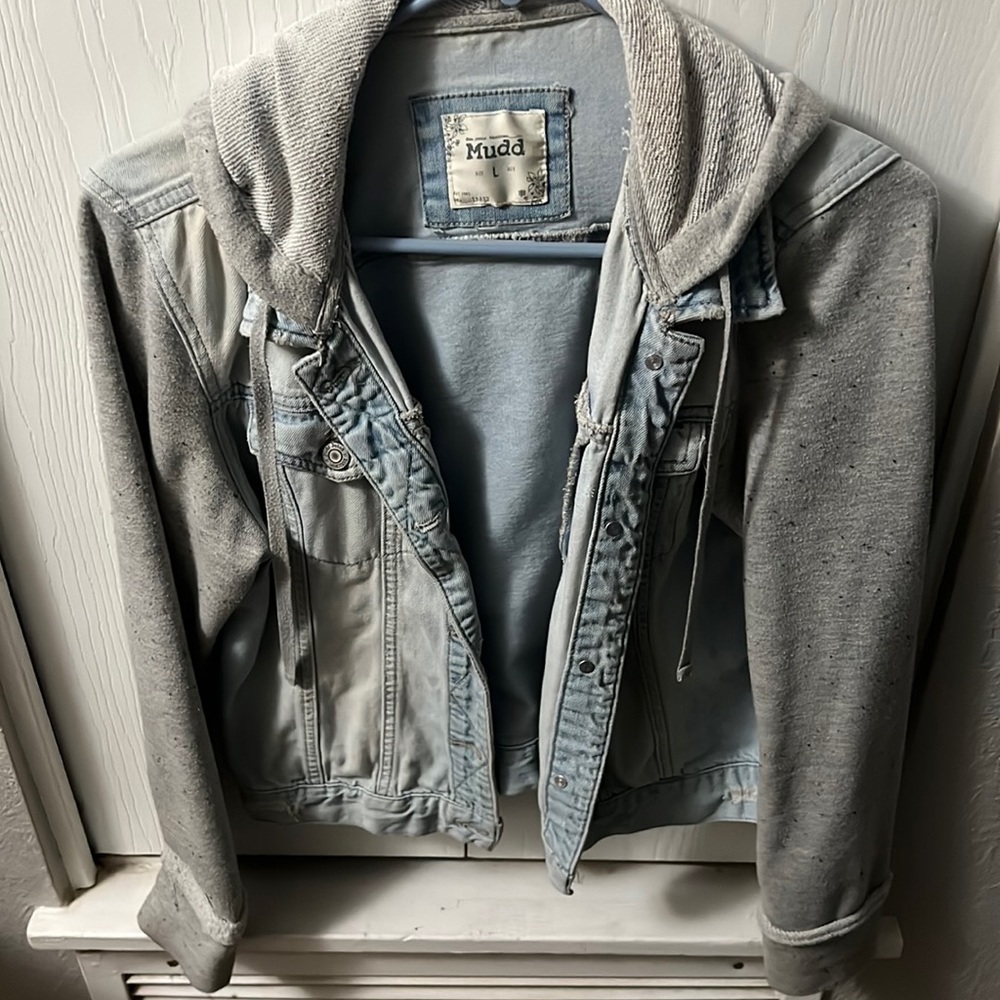 Juniors Jacket denim and cotton arms and hood